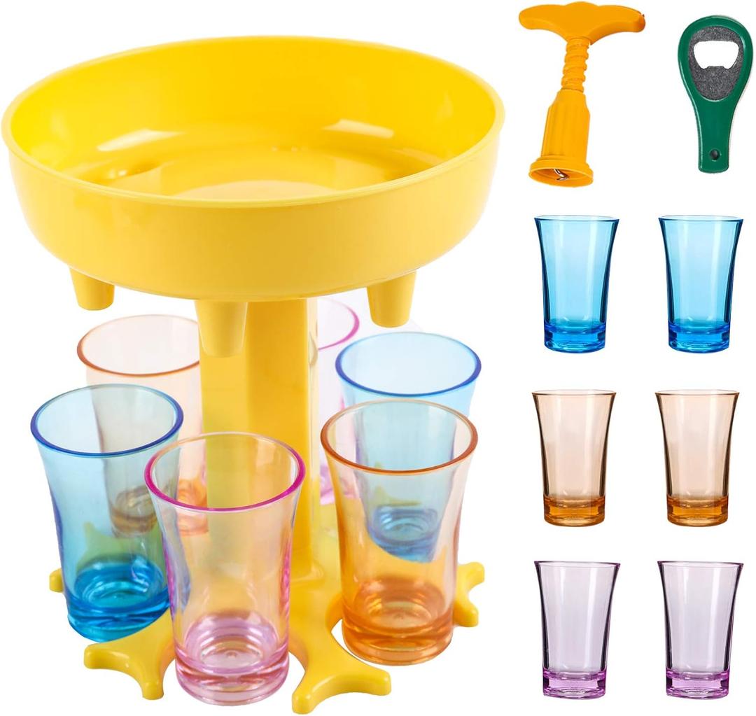6 Shot Glass Dispenser Holder (Yellow)