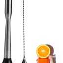LEGERM Muddler for Cocktails Stainless Steel, Muddlers Pestle with Stirring Spoon, Bartender Cocktail Shaker Bar Tool Set - Bar Spoon and Muddler