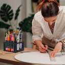 U.S. Art Supply 60 Slot Marker Organizer & Paint Brush Holder  Multi-Level Marker Storage, Pens, Brushes, Colored Pencils