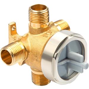 R11000 Rough-In Valve for D 3-Setting or 6-Setting Shower Diverter Faucet, Compatible With D 3 Way or 6 Way Trim Kits, Brass Construction