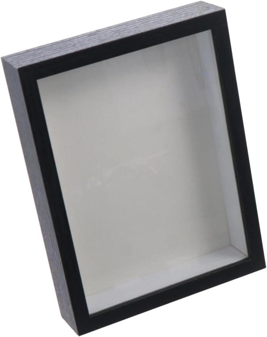 Shadow Box Frame, Multi-Size Wooden Photo Frame for Dried Flower, Rectangular Glass Display Case for Flora Ticket Crafts, Desktop Decoration Accessories(Black,6 x 8 inch)