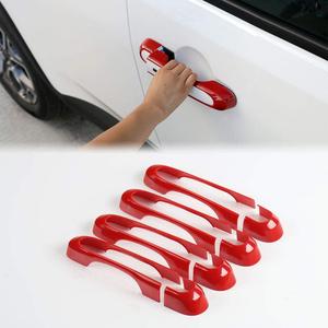 JeCar Door Handle Inserts Door Handle Cover Exterior Accessories Compatible with Jeep Renegade 2016-2025 (Red 4pcs/Set)