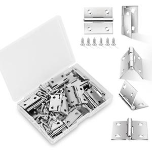 20 Sets Small Hinges with Screws, Stainless Steel Jewelry Box Hinges Silver, 1 in Mini Hinges for Wooden Box, Folding Butt Hinges, Miniature Hinges, Jewelry Box Hardware Hinges