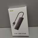 Acer USB Hub 4 Ports, Multiple USB 3.0 Hub, USBA Splitter for Laptop with Type C Power Port, Extender for A Port Laptop, PC, Desktop and More (2ft)