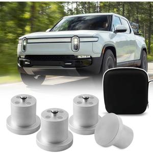 for Rivian Jack Puck Lifting Pucks Rivian R1t R1s - Tesmirror Jack Pads for Floor Jack for Rivian R1s R1t Accessories with Zippered Case 4 Pack, 3 Gen Add 4 Magnets