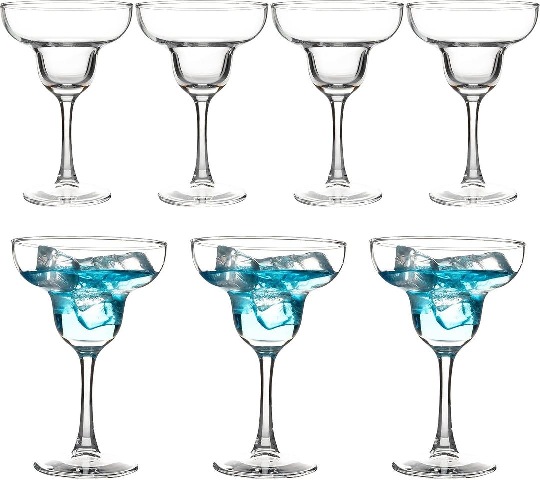 YANGNAY Margarita Glasses Set of 7, 10 oz Reusable Cocktail Glasses with Stem, Perfect for Parties, Mixed Drinks & Frozen Cocktails, Dishwasher Safe