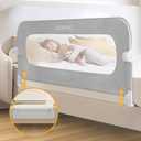 Bed Rail for Toddlers,Swing Down Kids Bed Rails Guard for Twin,Full,Queen,King,Bunk Size Bed,Extral Tall Child Bed Rail Guard with Reinforced Anchor Safety System(Grey, 32inch,1 Side)
