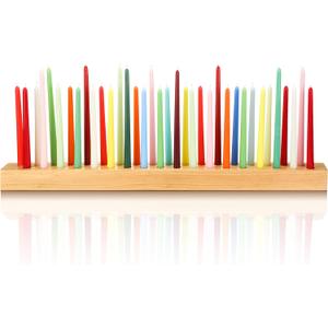36 Inch Wooden Taper Candle Holder Long Candlestick Holders for Table Centerpiece Giant Wood Candlestick for Birthday Party Wedding Anniversary Party Decor Natural Wood Color