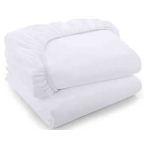 Utopia Bedding Twin Fitted Sheets - Bulk Pack of 02 Bottom Sheets - Soft Brushed Microfiber - Deep Pockets - All Around Elastic (White)