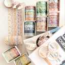 Flowers Washi Tape Set 60 Rolls Floral Patterns Decorative Skinny Blooms Masking Tapes for Arts, DIY Crafts, Journals, Planners, Scrapbook, Wrapping (Spring)