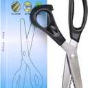 Hui Tong Strong & Sharpe Pinking Shears,Pinking Shears Scissors for Fabric, Serrated and Scalloped Scissors Fabric,3mm,5mm,7mm (Scalloped 7mm)
