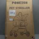 Pet Stroller for Small/Medium Dogs & Cats Up to 50 lbs, 3-in-1 Foldable Stroller w/Detachable Carrier & Car Seat, Removable All-Season Liner, Sunshade, Storage Basket & Cup Holder, All-Terrain, Khaki