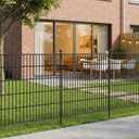 10 Panels No Dig Garden Fence with Gate,40in(H)×25.2ft(L) Metal Fence Panels, Thickened RustproofGarden Fencing, Animal Barrier for Dogs