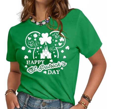 New Disney Logo St. Patrick's Day Vacation Trip Matching T-Shirt, XL