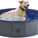 Niubya Portable Dog Pool, Foldable Pet Swimming Tub, Anti-Slip Collapsible Pet Bathtub, Hard Plastic Bath Pool for Pets Dogs and Cats, 40 x 12 Inches