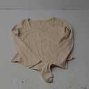 Sweetheart V Neck Bodysuits for Women Long Short Sleeve Body Suits Tops Shirt, Size M