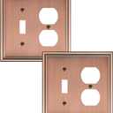 2-Pack Combo Toggle/Duplex Light Switch Cover Plate, Antique Copper Wall Outlet Cover Plate, Decorative Wall Receptacle Cover for Electrical Outlets, Light Switch, Durable Solid Zinc Alloy