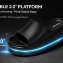 Platform Slides for Women and Men | Chunky Thick EVA Sole with Stable Support | Non-Slip for Daily Wear (9.5-10.5 Women/8-9 Men, Black)