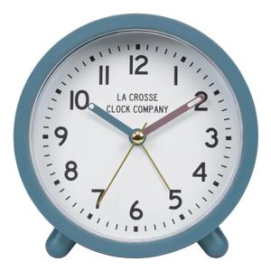 La Crosse Clock Co. 4.4" Analog Quartz Alarm Clock - Teal