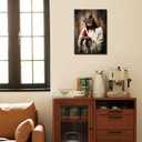 Jesus and Cardinal Canvas Wall Art Jesus Saves Cardinalis Painting Decor Picture Christian God Thorns Red Birds Posters Prints for Dining Living Prayer Room Kitchen Church Wall Bedroom Decoration (16"L x 12"W)
