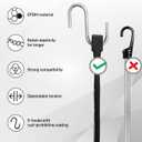 ROBLOCK 21" Rubber Tarp Straps with 150% Max Stretch, 100% EPDM Bungee Cords with Metal Crimped S Hooks, Ideal for Securing Tarps, Cargo, Canvases, Weatherproof (10 Pack)