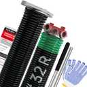Pair of 1.75" Garage Door Torsion Springs Set with Non-Slip Winding Bars&Gloves, High Precision Electrophoresis Oil-Free Black Coated for Replacement, MIN 16,000 Cycles (0.243 x 1.75"x 32")