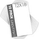 Mat Board Center, Pack of 10 12x18 White Uncut Mat Boards, Acid-Free Backing Matte Boards for Frames, Prints, Photos, Pictures