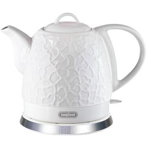 LONGSEED Ceramic Electric Kettle 1.0L(34oz), 1000W Fast Boiling, Automatic Shut-Off &, BPA-Free, Cordless Water Boiler, Boil Dry Protection, Pot with LED Indicator for Home Office Kitchen