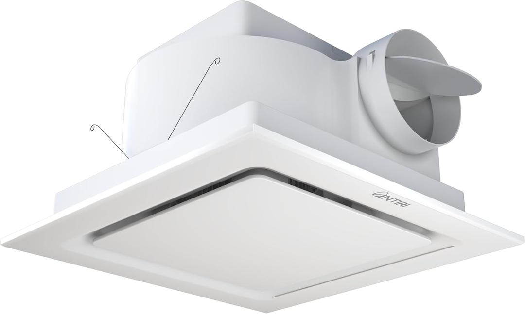 Bathroom Exhaust Fan, 12 INCH, Upgraded Quiet Square Vent Fans, 141 CFM, for Bathroom, Office, Home