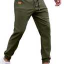 Sailwind Men's Casual Joggers Pants Drawstring Outdoor Chino Cargo Pants Twill Jogging Sweatpants Hiking (M, Army Green)