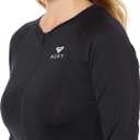 Roxy Women's Essential Long Sleeve Zip-up Rashguard – UPF 50+ Quick-Dry Stretch Fit Rash Guard Swim Shirt, Black, X-Large