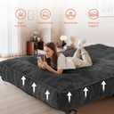 8" Futon Mattress Full Size, Futons Sofa Bed Sleeper Couch Bed, Roll Up Mattress with Shredded Foam & 2 Straps for Storage, Futon Floor Mattress for Living Room, Corduroy (Frame Not Included)