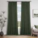 Olive Green Extra Long 120 Inch Curtains 2 Panels Set for Living Room Bedroom Thick Linen Pinch Pleated Forest Dark Green Back Tab Light Filtering Semi Sheer Drapes for Large Window 10 FT Length