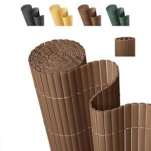 3 Pcs Paramondo PVC Privacy Fence Screen 14mm 3-Rib Reinforced Textured Fence Panel - No-Drill Balcony & Garden Cladding with Wind & UV Protection for Patio, Deck, Outdoor Privacy, 2×10 FT, Brown, 