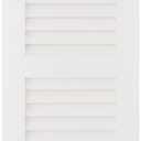 18"W x 39"H Americraft Two Equal Louver Exterior Real Wood Shutters (Per Pair), White
