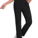 baleaf Women's Fleece Lined Pants Stretch Water Resistant Winter Thermal Travel Pants Cold Weather Gear Pockets Work Golf (Black, XS)