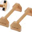 Push Up Stands, Handstand Parallettes Bars, Solid Wood Push Up Bars with Non-Slip Mat Push up Handles for Floor Exercise Home Workout Equipment for Men & Women Strength Training