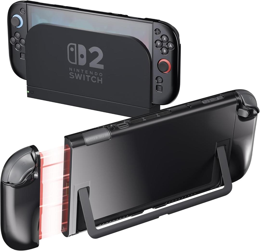 DaierTek Dockable Case for Nintendo Switch 2 2025 Black Hard Slim Dock Cover Split Protector Compaticble with Nintendo Switch2 & Joy-con