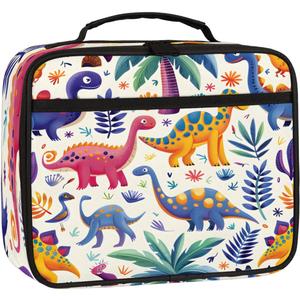 Dinosaurs Cute Kids Lunch Bag Insulated Lunch Box Reusable Lunch Tote Bag for Office, Work, School, Beach or Travel