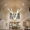Modern Globe Chandelier High Ceiling Bubble Pendant Light Gold 20+30 Lights