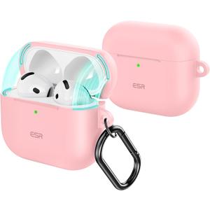 ESR for AirPods 4 Case, Compatible with Apple AirPods 4 Case (2024) (USB-C), Magnetic Lid, Full Drop Protection Cover with Carabiner, Cloud Series, Pink