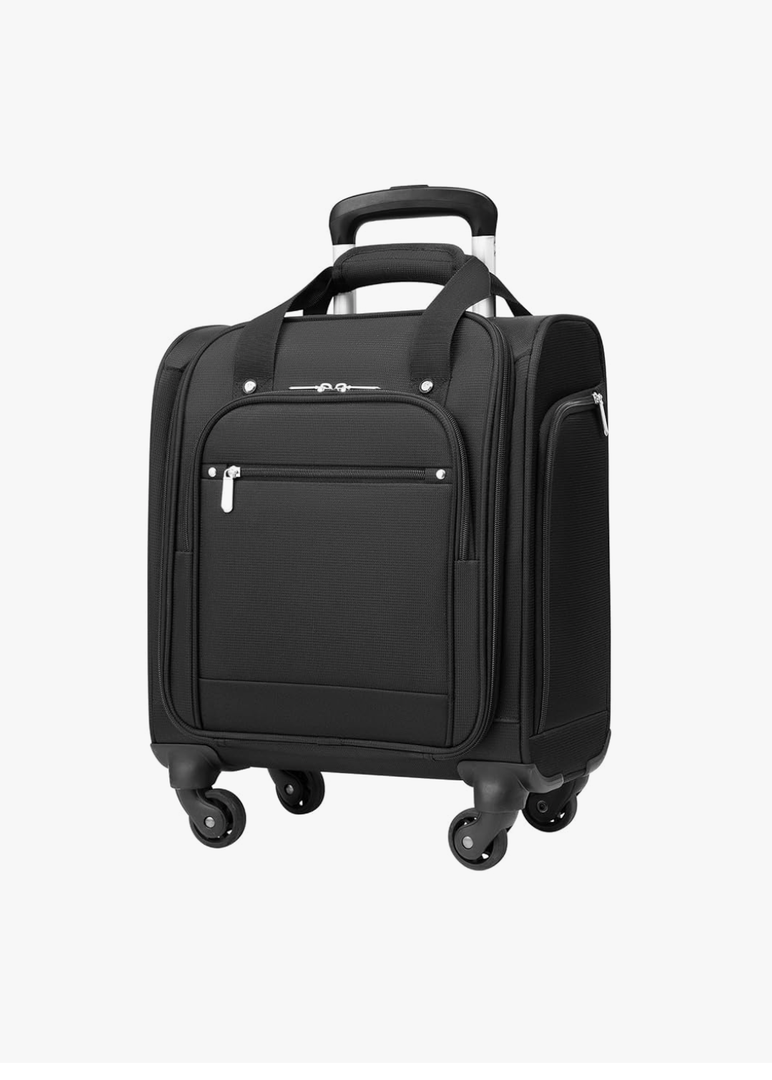 Coolife Underseat Carry On Luggage Softside Lightweight Rolling Travel Bag Spinner Suitcase,Underseat 14-Inch Plus