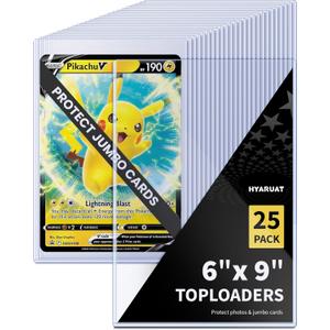 6x9 Toploader - Rigid Clear PVC Sleeves for Protecting & Mailing Jumbo Cards, Photos, and Sheets (25-Pack)