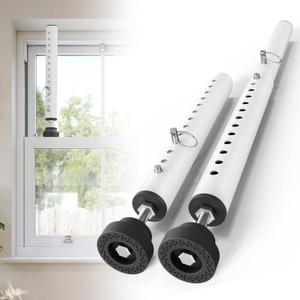 1 Pack Window Security Bars Adjustable 11"-18",Portable Small Sliding Window Lock Bar for Child Safety/Anti-Theft,Window safety lock with Rubber Base for Vertical and Horizontal Window-White