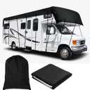 RV Roof Cover, 32 x 12 Ft / 7.5 x 3m RV Tarps Waterproof Caravan Roof Protection Tarpaulin, 210D Oxford, Foldable, Protective Cover