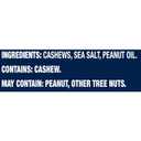 PLANTERS Deluxe Salted Whole Cashews, Party Snacks, Plant-Based Protein, Quick Snack for Adults, After School Snack, Roasted Cashew Flavored with Sea Salt, Bulk Nuts, Kosher, 1 lb 2.25oz Canister