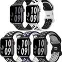 5 Pack Sport Bands Compatible with Apple Watch Band 44mm 45mm 46mm 42mm 41mm 40mm 38mm 49mm for Men Women, Breathable Silicone Wrist Strap for iWatch Series 11 10 9 8 7 6 5 4 3 2 1 SE3 2 1 Ultra3 2 1