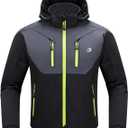 BORLENI Mens Motorcycle Jacket with CE Armor All-Season Motorbike Riding Jackets Men Winter thermal Liner Hood Windproof (Medium, Black)