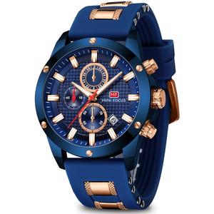 MINI Focus Mens Watch Casual Sports Watches (Chronograph/Waterproof/Luminous/Calendar) Silicon Band Fashion Quartz Watch for Men