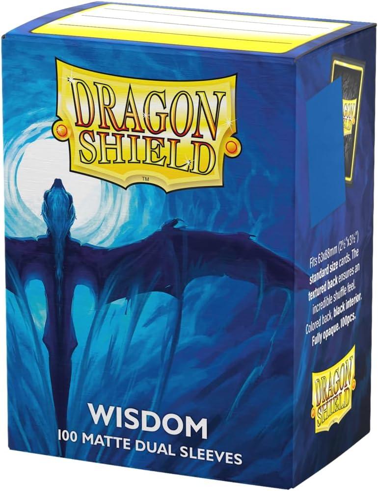 Dragon Shield | Matte Dual Standard Size Card Sleeves | 100 CT - Smooth & Tough Premium TCG Sleeves - Compatible with Pokemon, Flesh & Blood, One Piece & Magic The Gathering | Wisdom (Midnight Blue)